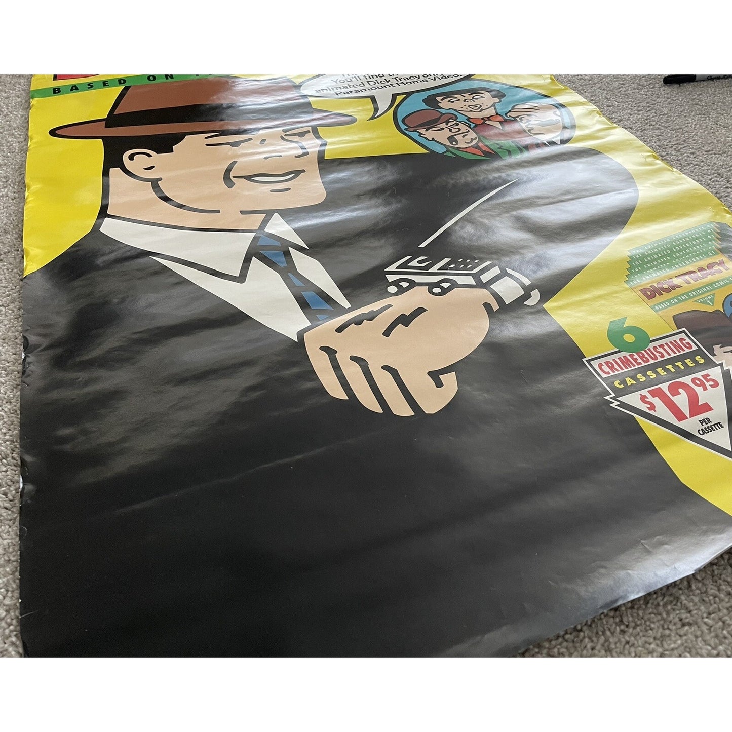Rare Original The Animated Adventures of Dick Tracy Poster VHS Video 27x39.5"