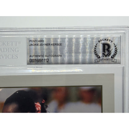 Jackie Joyner Kersee USA Gold Signed 5X7 Postcard Beckett COA Autographed.