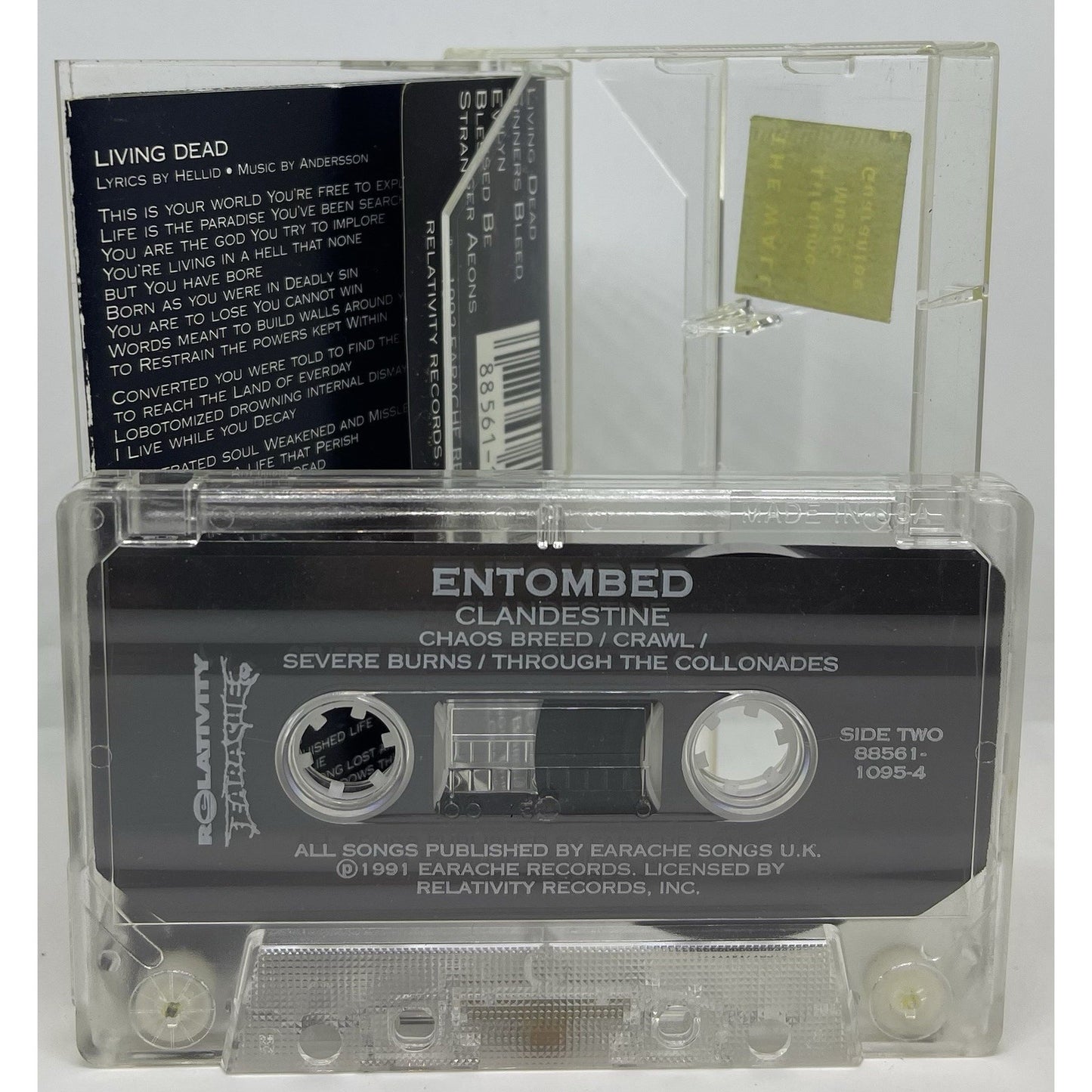 Entombed Clandestine Original Tape Earache Death Metal Dismember Unleashed
