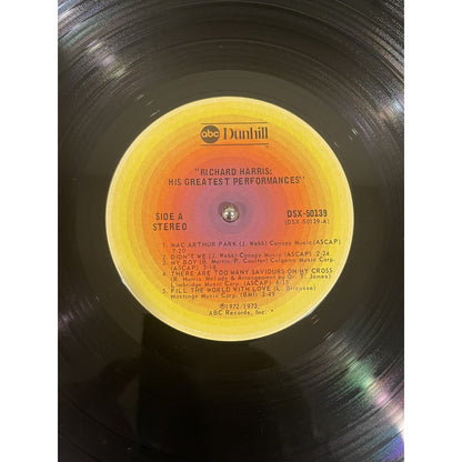 Richard Harris His Greatest Performances Dunhill DSX-50139 Vinyl LP Pop Folk