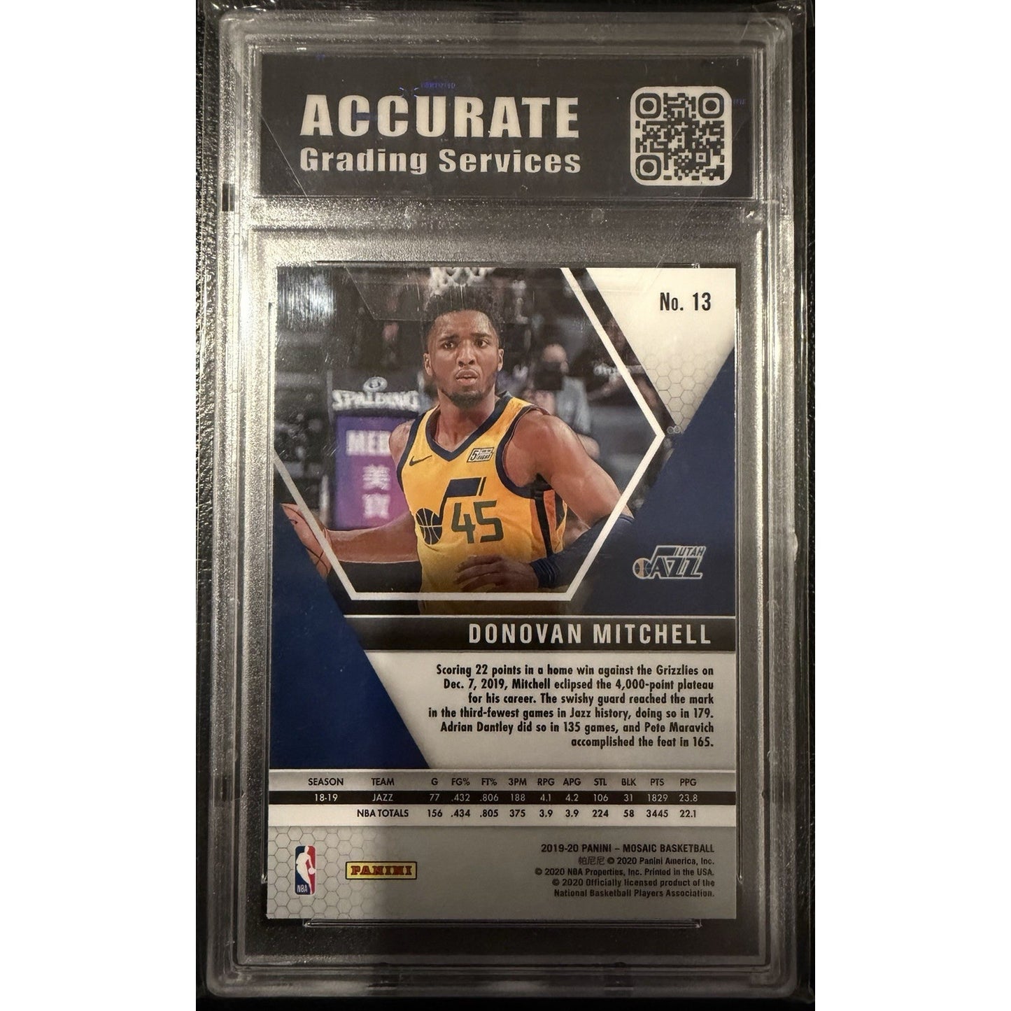 Donovan Mitchell 3 Card Graded Lot ASG Graded 10 Gem Mint Pink Mosaic Optic