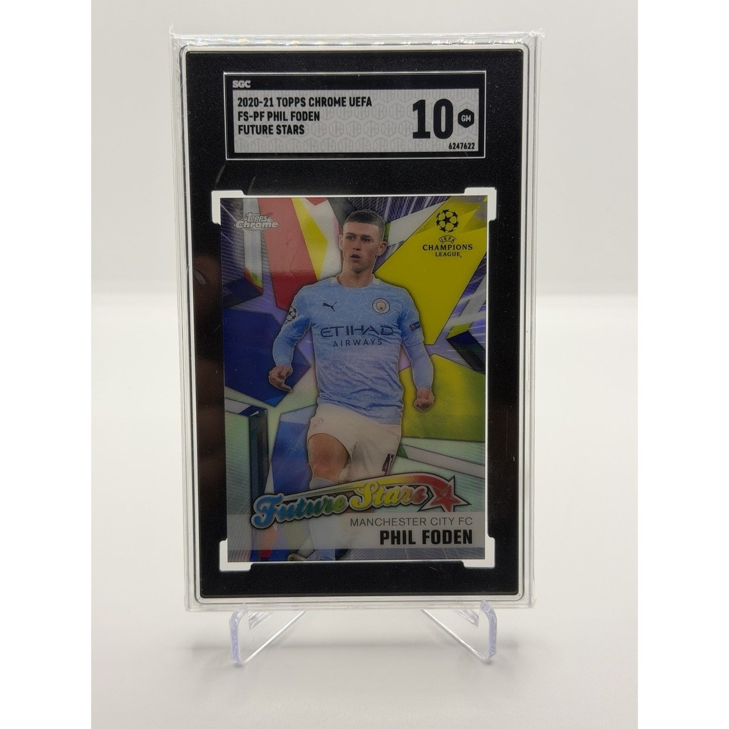 2020-21 Topps Chrome UCL - Future Stars Phil Foden #FS-PF Graded SGC 10 Gem Mint