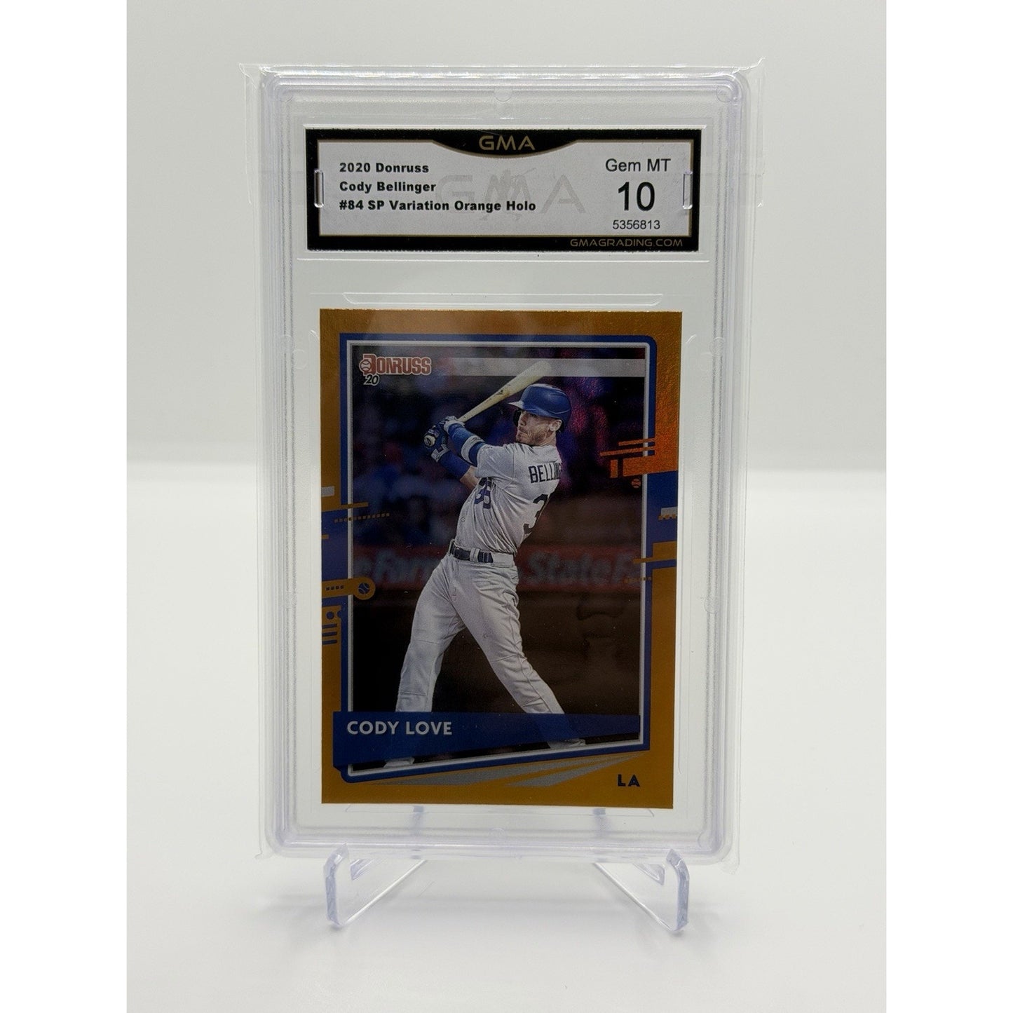 Cody Bellinger "Cody Love" 2020 Panini Donruss Orange Holo Nickname SP #84 GMA
