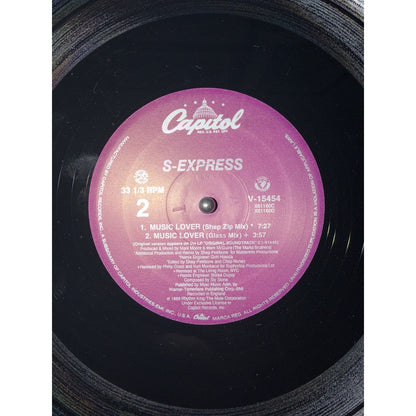 S-Express -"Music Lover" 33rpm vinyl 12" Single Preowned Vinyl Record