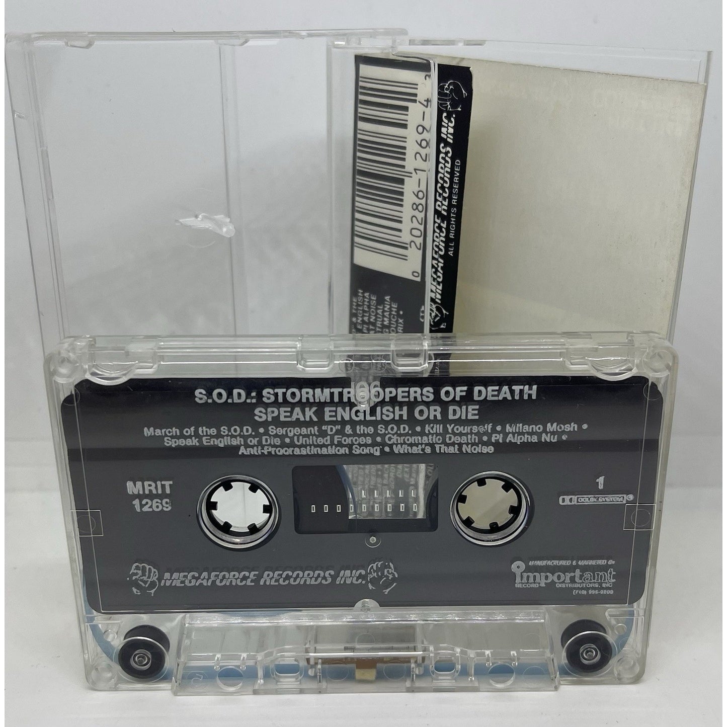S.O.D. SPEAK ENGLISH OR DIE CASSETTE TAPE MEGAFORCE RECORDS ORIGINAL