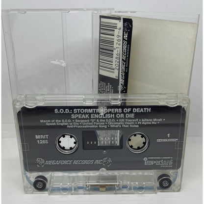 S.O.D. SPEAK ENGLISH OR DIE CASSETTE TAPE MEGAFORCE RECORDS ORIGINAL