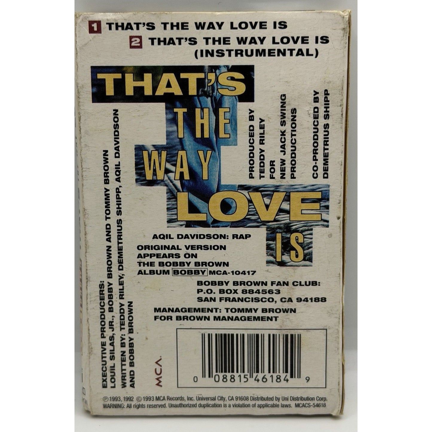 Bobby Brown That’s The Way Love Is Cassette Single R&B New Edition