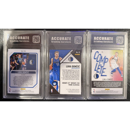Luka Doncic 3 Card Basketball Lot Mavericks Lakers Hoops Panini Donruss AGS 10