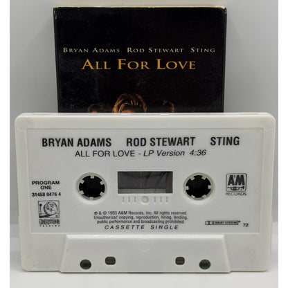 Three Musketeers: All For Love - Sting, Rod Stewart, Bryan Adams Cassette Single