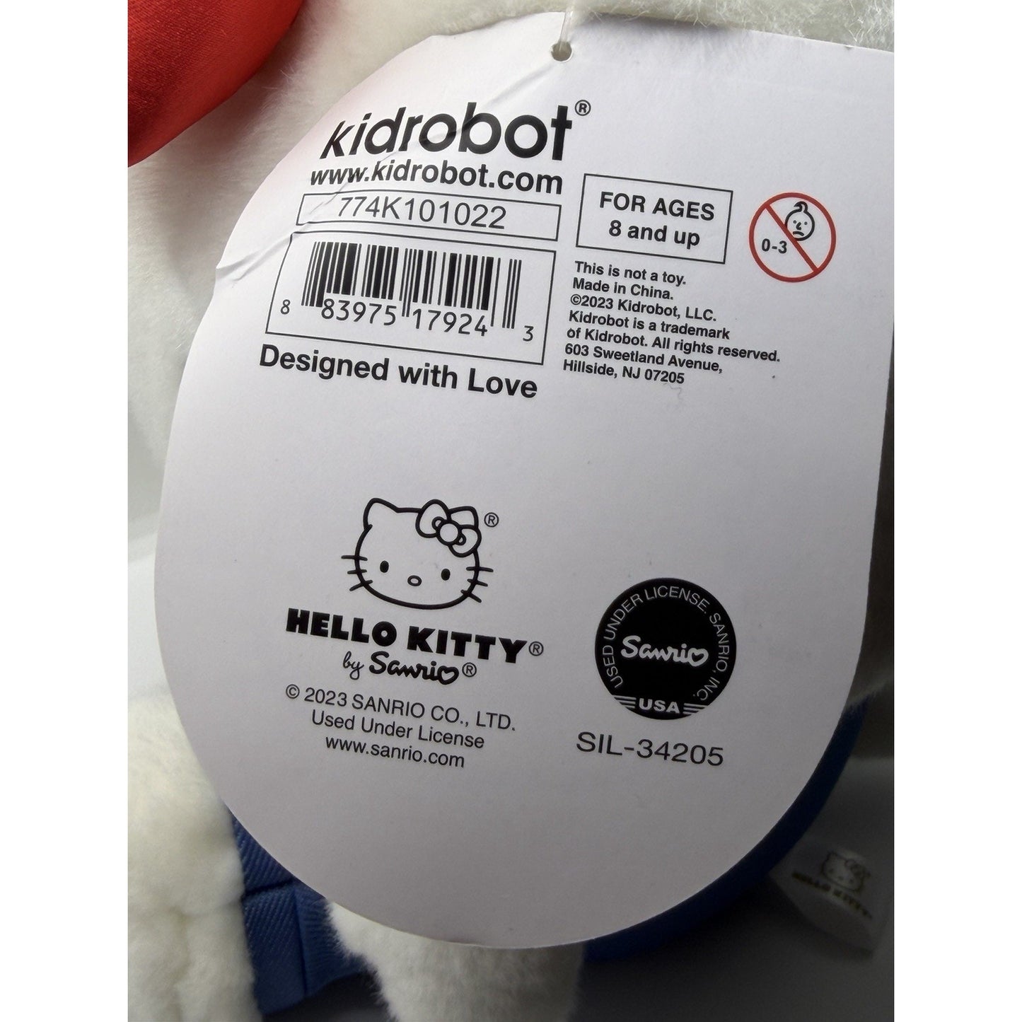Hello Kitty Sanrio Inline 13" Premium Plush Kidrobot Classic Overalls Outfit New