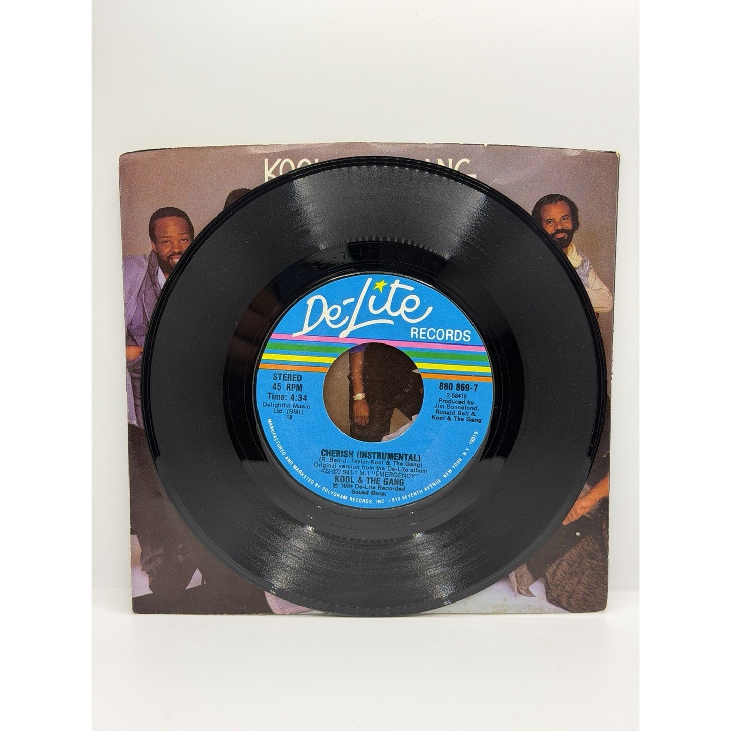 Kool & The Gang 45 RPM Record Cherish 1984 DeLite Records