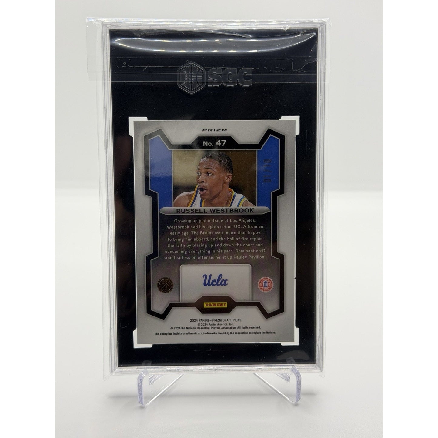 2024-25 Panini Prizm Draft #47 Russell Westbrook Gold 1/10 UCLA Bruins SGC 9.5