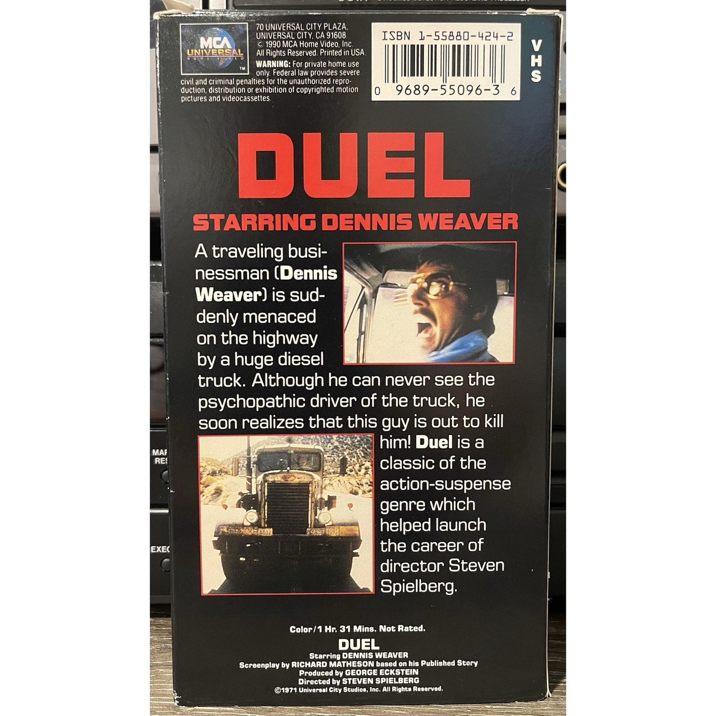 Duel (VHS) Steven Spielberg Rare Hard To Find 1971 Cult Classic Dennis Weaver