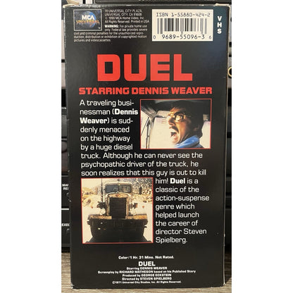 Duel (VHS) Steven Spielberg Rare Hard To Find 1971 Cult Classic Dennis Weaver