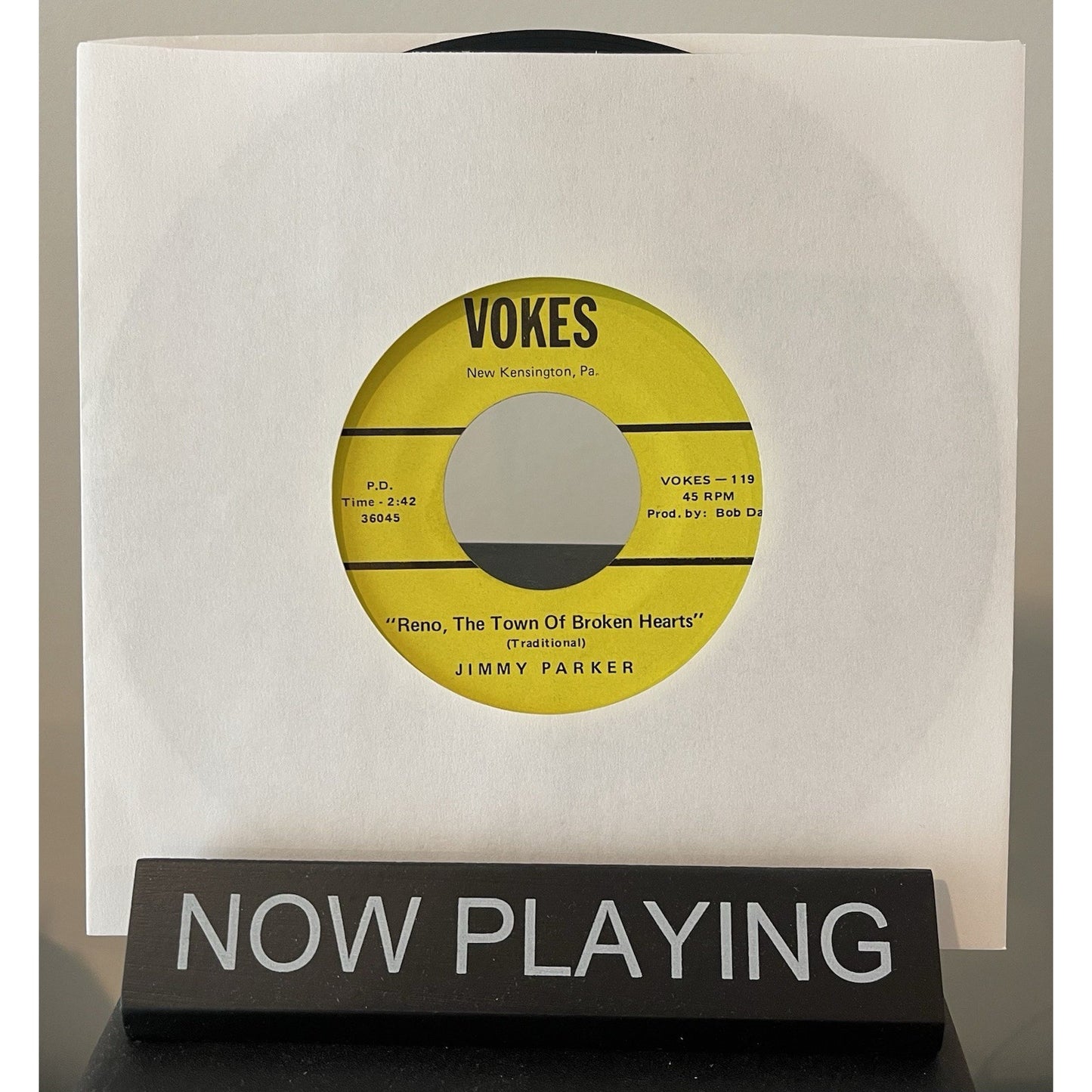 Country 45 RPM Vokes - Philadelphia Lawyer / Jimmy Parker On Vokes 7” Vinyl