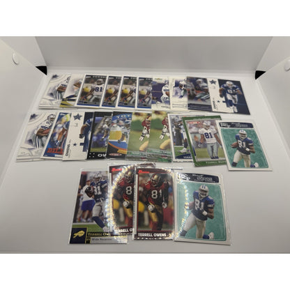 100 Lot Different Terrell Owens Football Cards Inserts 49ers Cowboys Bills