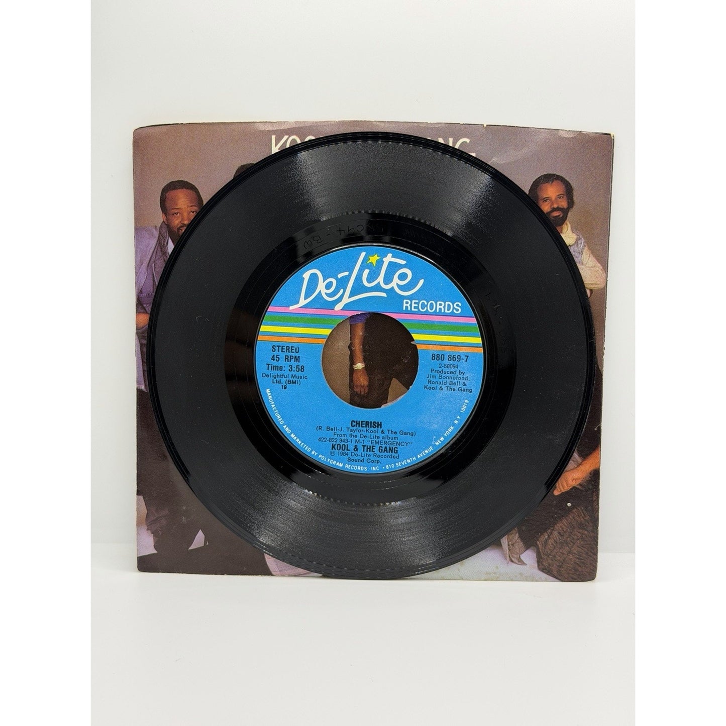 Kool & The Gang 45 RPM Record Cherish 1984 DeLite Records