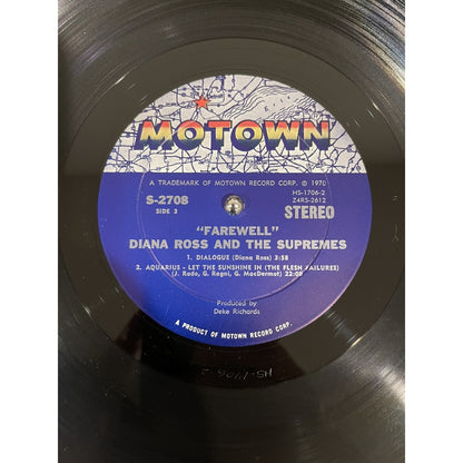Diana Ross and The Supremes Farewell 2 Vinyl Record Set With Booklet Hole Punch