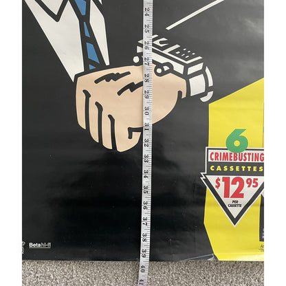 Rare Original The Animated Adventures of Dick Tracy Poster VHS Video 27x39.5"