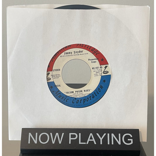 Jimmy Snyder 45 Folsom Prison Blues Stereo b/w Mono American Heritage Records