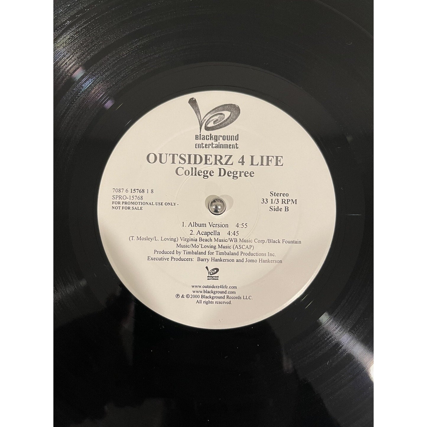 Outsiderz 4 Life College Degree Blackground Ent Promo Single Vinyl Record Album