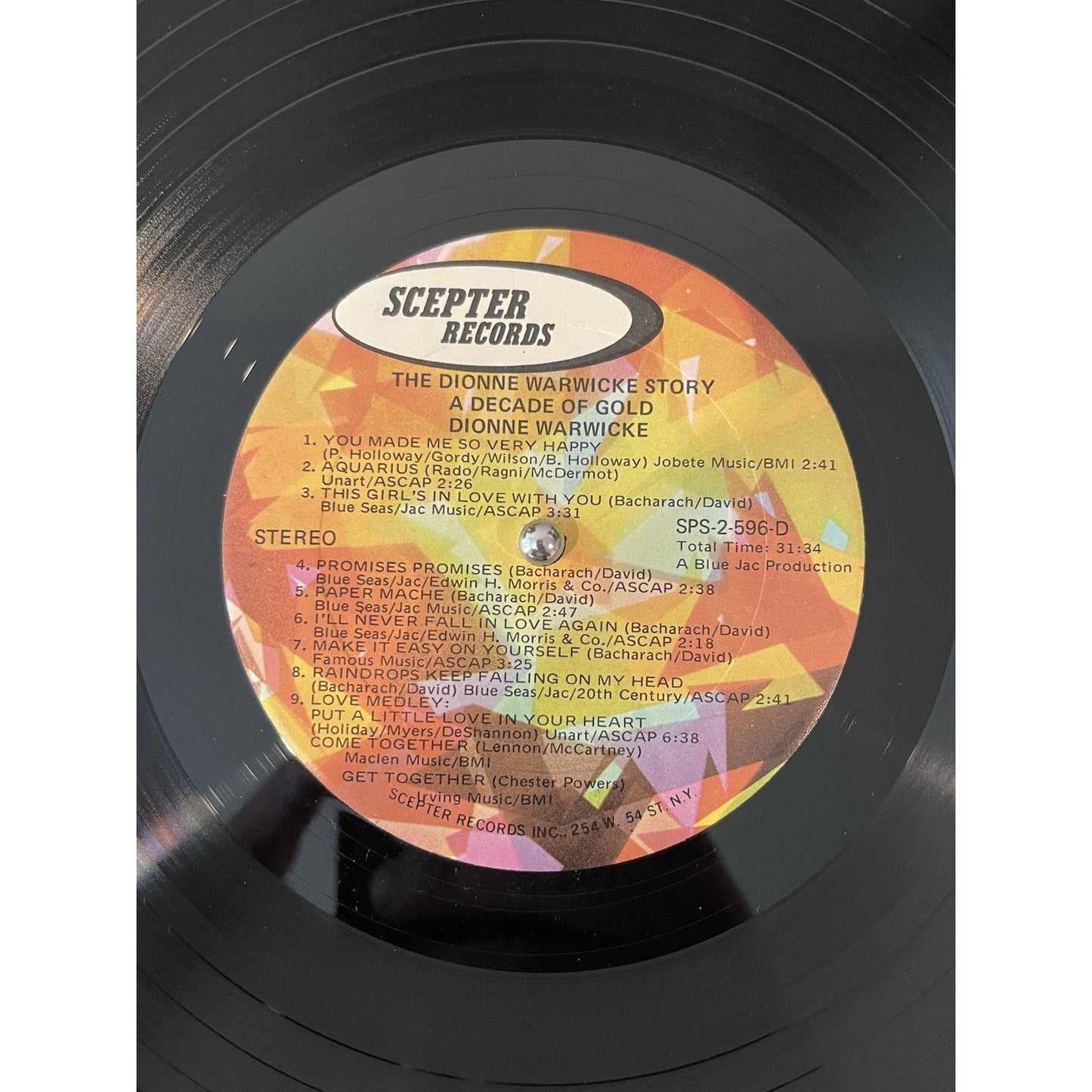 The Dionne Warwicke Story A Decade Of Gold 1971 Double LP Record SPS2596 Origina