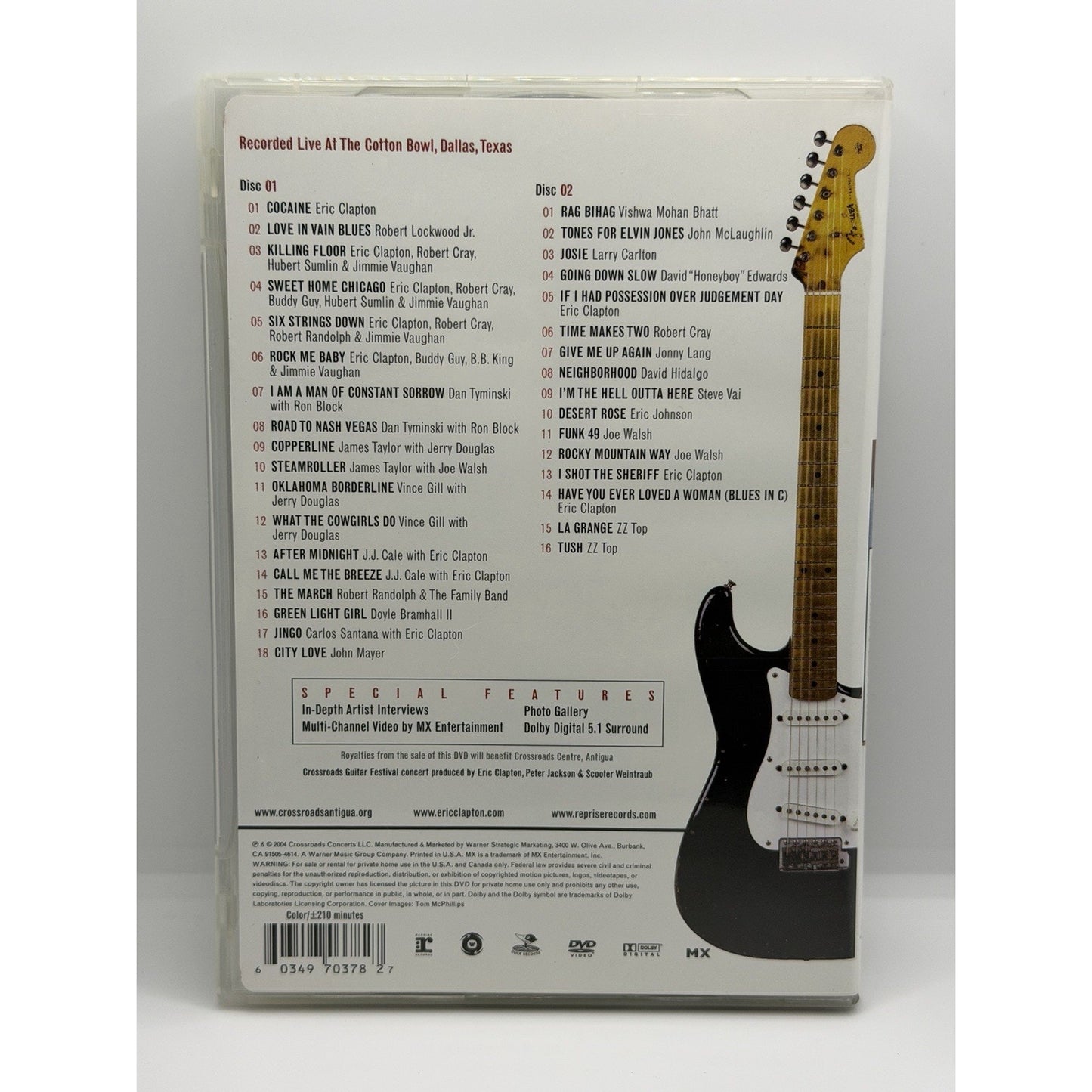 Eric Clapton Crossroads Guitar Festival (DVD) Preowned 2 Discs Classic Rock