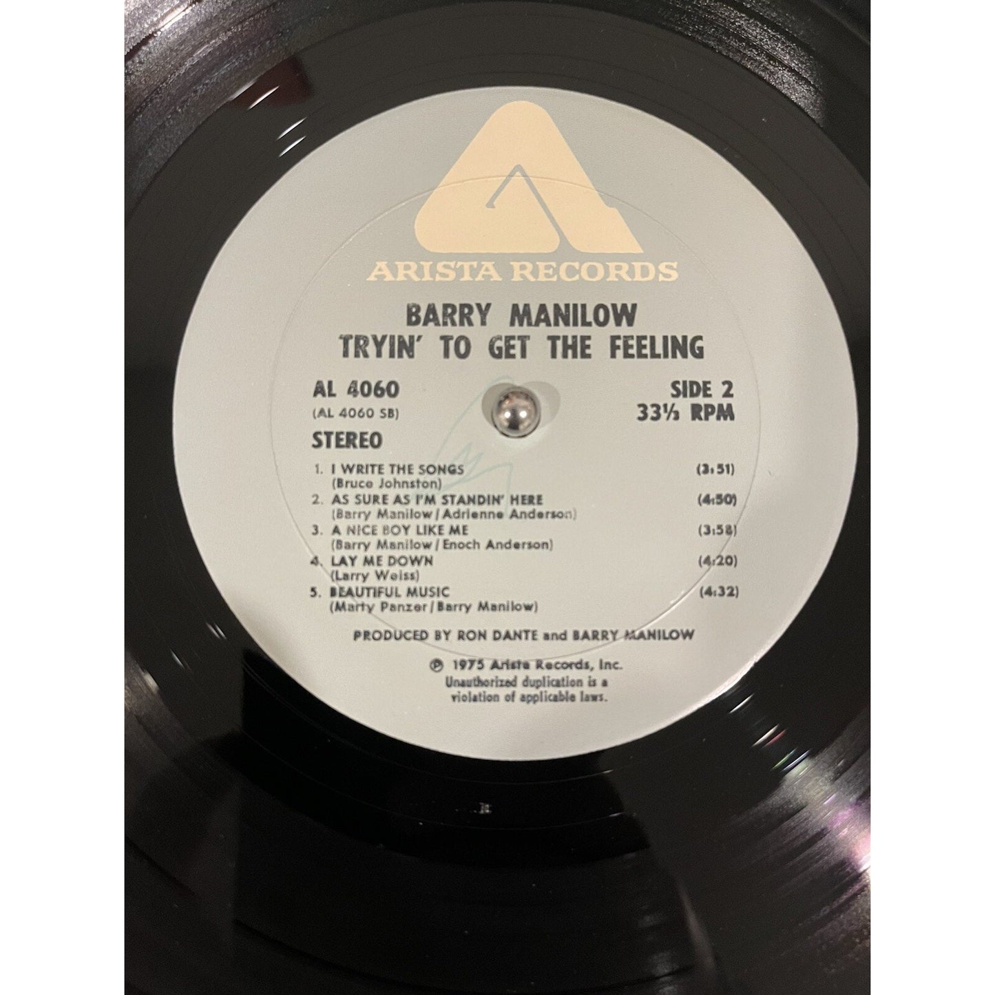 Barry Manilow I'm Trying to Get The Feeling 1975 Arista Records Vinyl Record