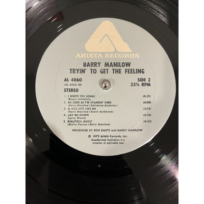 Barry Manilow I'm Trying to Get The Feeling 1975 Arista Records Vinyl Record