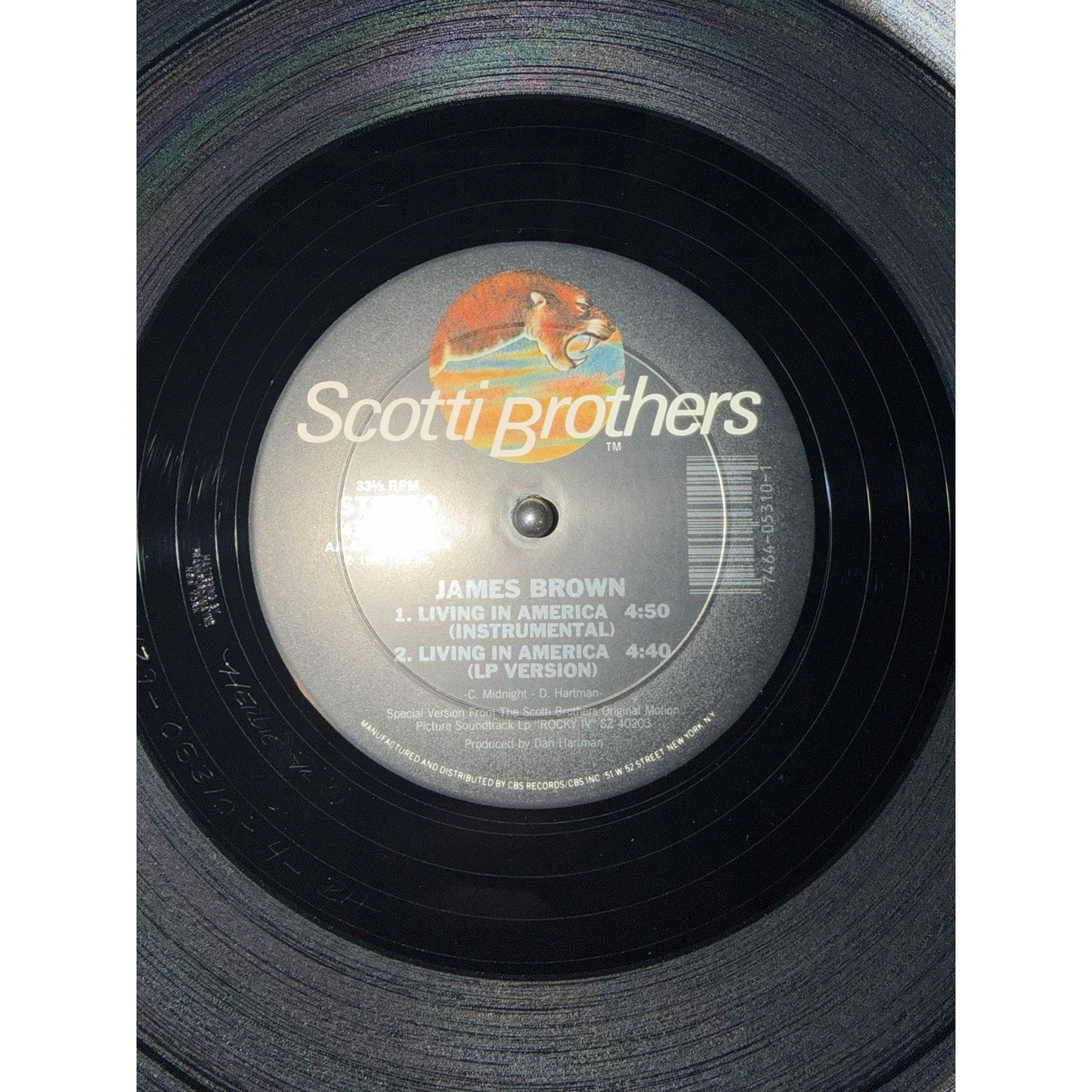 James Brown - Living In America (12" Extended Dance Mix) Rocky IV Scotti Bros.