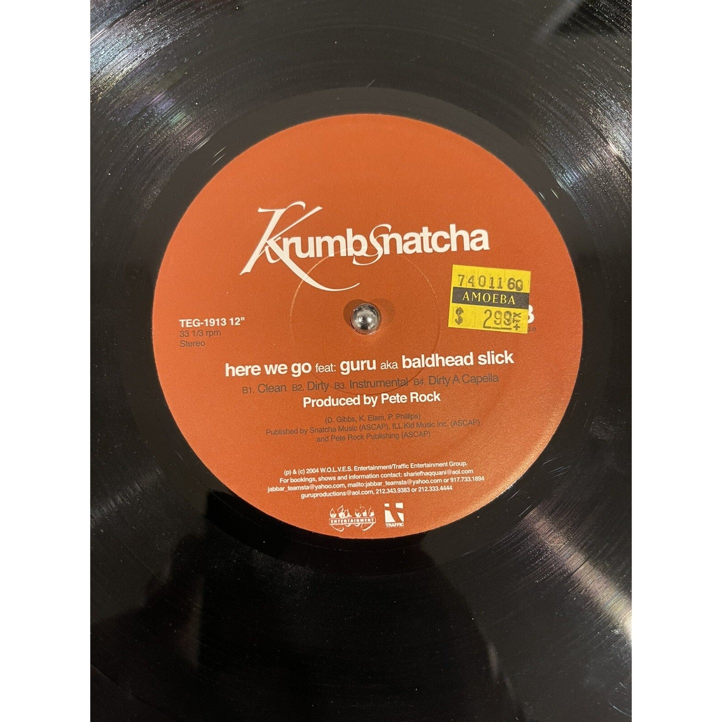KRUMBSNATCHA - NEVER GROW UP / HERE WE GO (12") 2004!! RARE!! GURU + PETE ROCK